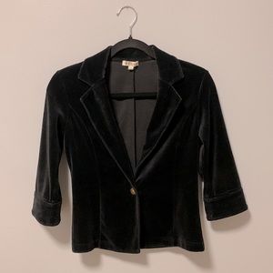 Classic black velour blazer jacket